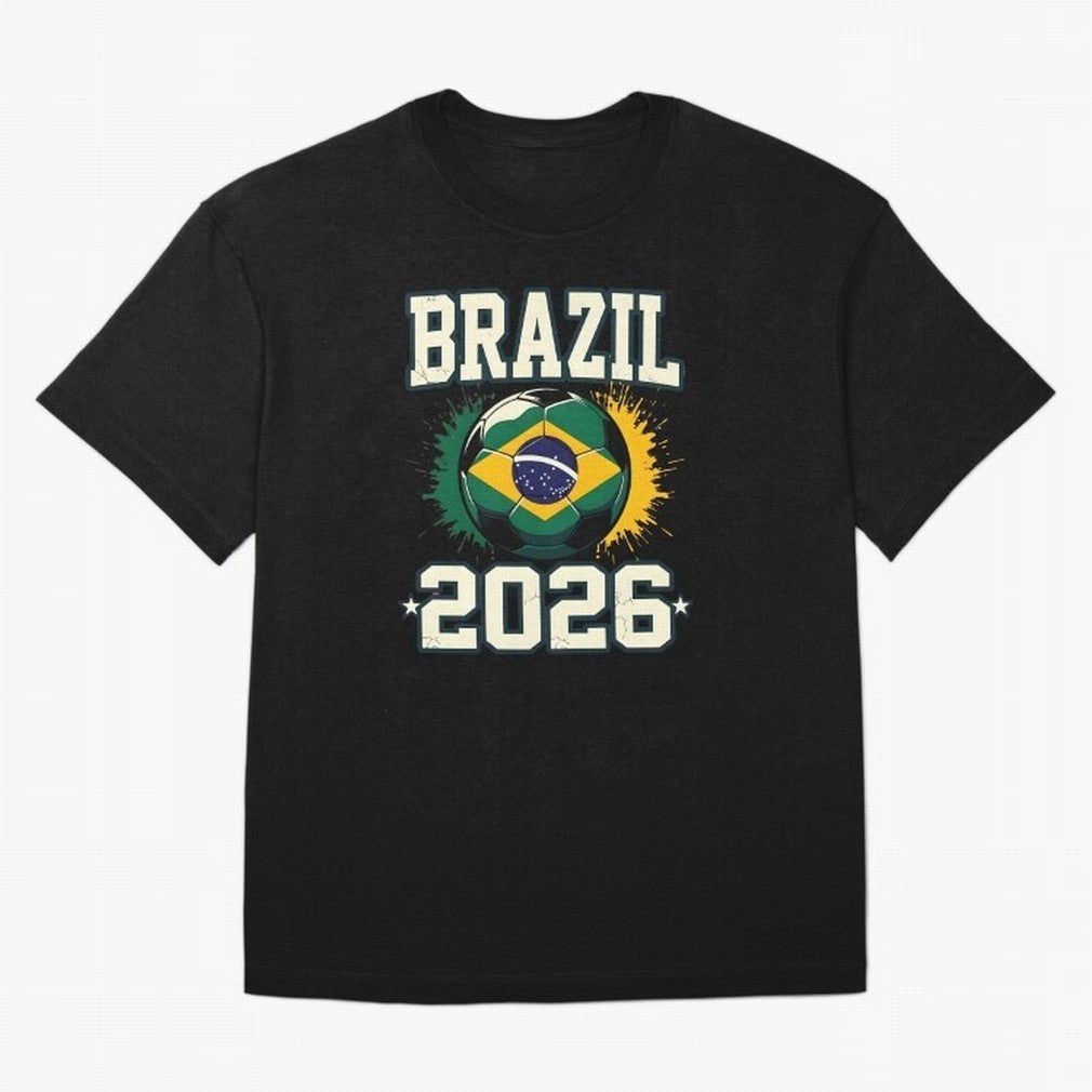 Brazil Soccer Football 2026 Classic T-Shirt Show Passion for the Stars of Global Football Passion for FIFA World Cup 2026 USA Canada Mexico, Celebrating Mbappe and Neymar, England, France and Netherlands, Football Passion, Legendary Performances,