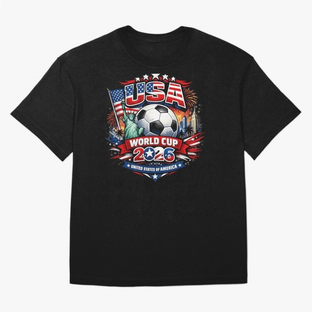 USA World Cup 2026 Soccer Graphic ¨C Patriotic Football Fan Art Classic T-Shirt Mark FIFA World Cup 2026 USA Canada Mexico Inspired by Messi, Neymar and Mbappe, Argentina, France and Brazil Energy, Supporter Pride, Iconic Celebrations, Legendary
