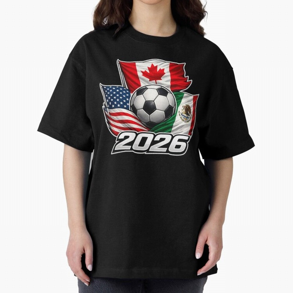 Soccer 2026 USA Canada Mexico ¨C World Football Flags Classic T-Shirt Feel the Roar of FIFA World Cup 2026 for Fans of Messi, CR7 and Mbappe and Portugal, Bringing Match Day Excitement, Supporter Culture, Golden Goals and Global Football Passion;