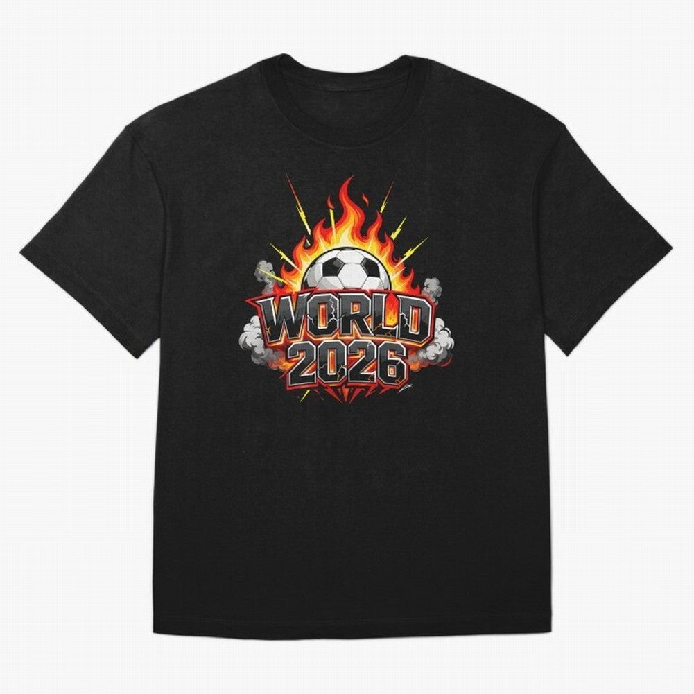 World 2026 Soccer Ball On Fire Football Tournament Classic T-Shirt Turn Every Weekend Toward FIFA World Cup 2026 USA Canada Mexico Centered on Haaland and Mbappe, Germany Energy, Football Festival Excitement, Trophy Ambitions, Country Rivalries and