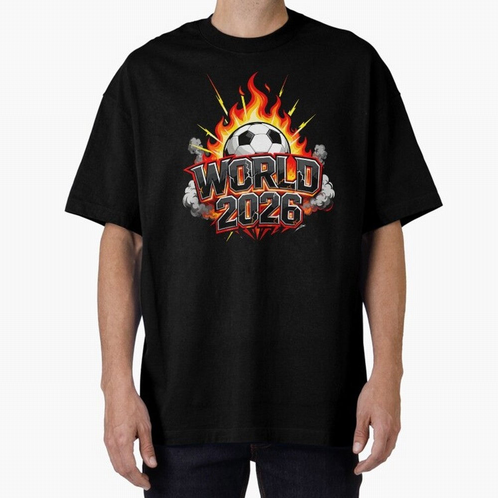 World 2026 Soccer Ball On Fire Football Tournament Classic T-Shirt Turn Every Weekend Toward FIFA World Cup 2026 USA Canada Mexico Centered on Haaland and Mbappe, Germany Energy, Football Festival Excitement, Trophy Ambitions, Country Rivalries and