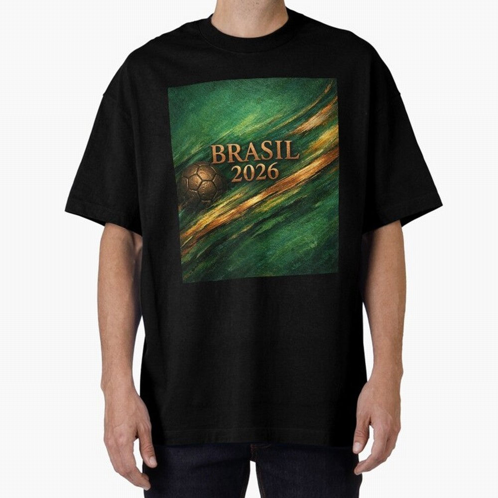 Brasil 2026 Soccer Theme Dark Green Classic T-Shirt Remember Iconic Moments from Global Football Passion for FIFA World Cup 2026 Group Stage, Made for Mbappe and Neymar, England, France and Netherlands, Vintage Soccer Flavor, Modern Football Stars,