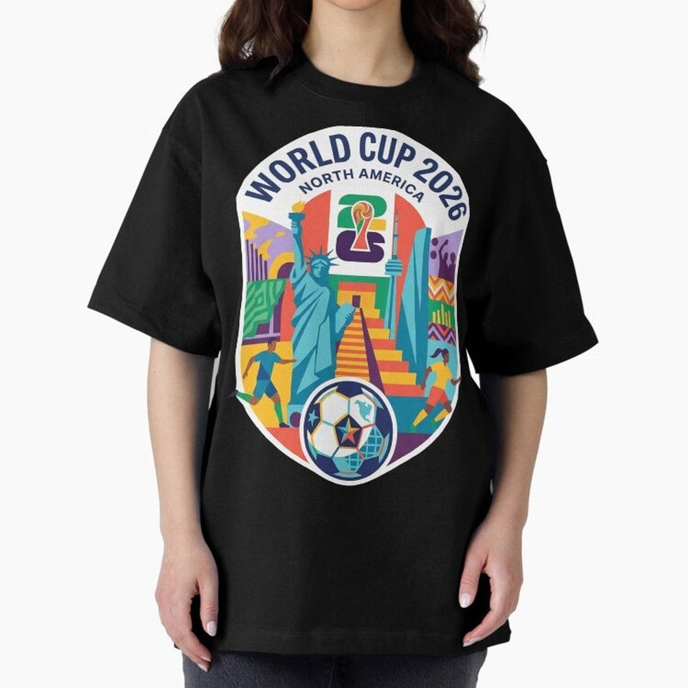 World Cup 2026 North America Soccer Tournament Colorful Emblem Classic T-Shirt Relive Legendary Nights from FIFA World Cup 2026 Group Stage Made for Messi, Neymar and Mbappe, Argentina and Brazil Energy, Worldwide Fan Energy, Dramatic Goals,