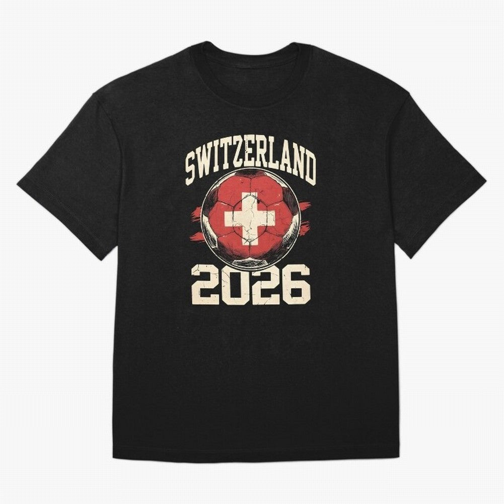 Switzerland 2026 World Cup Classic T-Shirt Keep the Legacy of Global Football Passion for FIFA World Cup 2026, Capturing Haaland and Mbappe, France and Portugal, Stadium Memories, Football Loyalty, International Chants and Championship Tradition;
