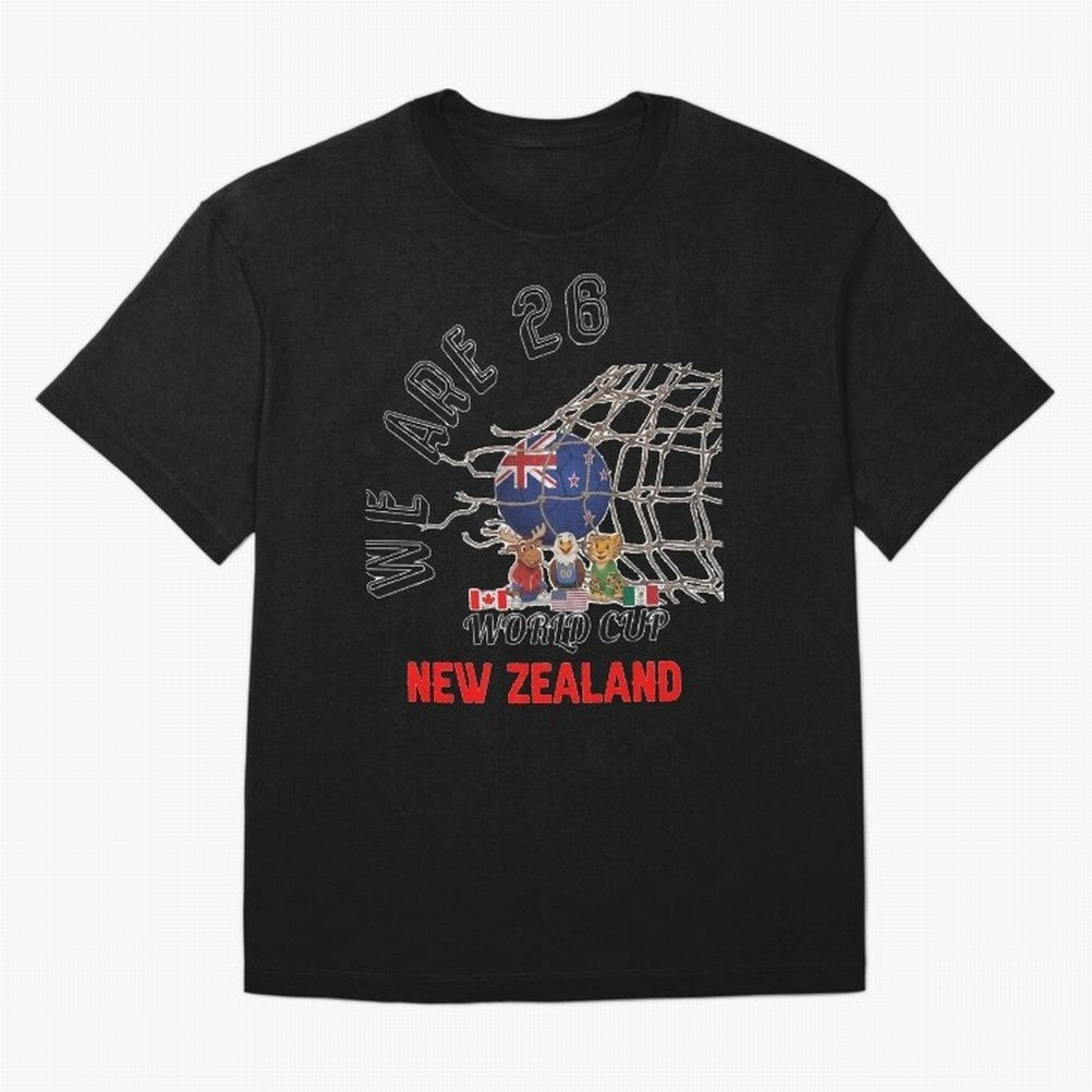 World cup 26 - New Zeland Classic T-Shirt Show Passion for the Stars of the FIFA World Cup 2026 Group Stage Journey through Messi and Cristiano Ronaldo Highlights, Argentina, France and Brazil Pride, Worldwide Fan Energy, Dramatic Goals, Stadium