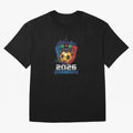 2026 World Cup United by Football Shield Emblem with Skyline Classic T-Shirt Turn Football Passion into FIFA World Cup 2026 Celebrating Messi and Cristiano Ronaldo, Spain Energy, Global Supporter Spirit, Legendary Goals, National Colors and