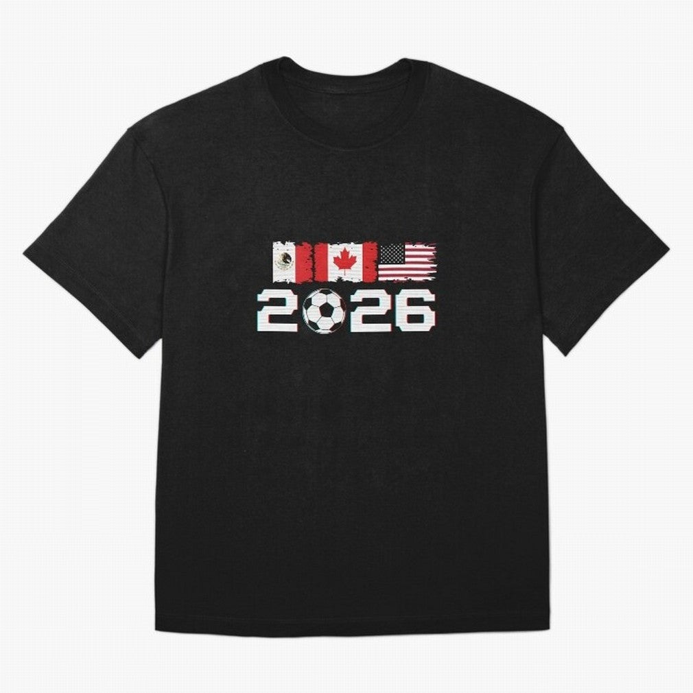 Glitched United 2026 Cup - North America Emblem Part 2 T-Shirt_82924673 Classic T-Shirt Celebrate Golden Goal Energy in FIFA World Cup 2026 Group Stage Connected to Mbappe and Neymar, Brazil Energy, Football Passion, Legendary Performances,