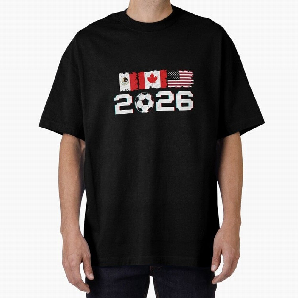 Glitched United 2026 Cup - North America Emblem Part 2 T-Shirt_82924673 Classic T-Shirt Celebrate Golden Goal Energy in FIFA World Cup 2026 Group Stage Connected to Mbappe and Neymar, Brazil Energy, Football Passion, Legendary Performances,