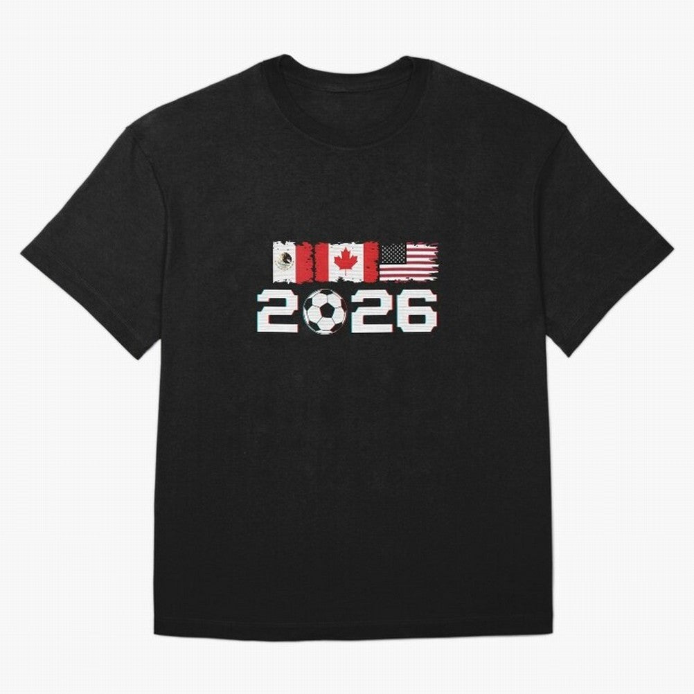 Glitched United 2026 Cup - North America Emblem Part 2 T-Shirt_82924673 Classic T-Shirt Show Support during Match Day Hype around FIFA World Cup 2026, CR7, Portugal, Spain and Germany, Football History, Final Match Energy, Crowd Noise and Once in a