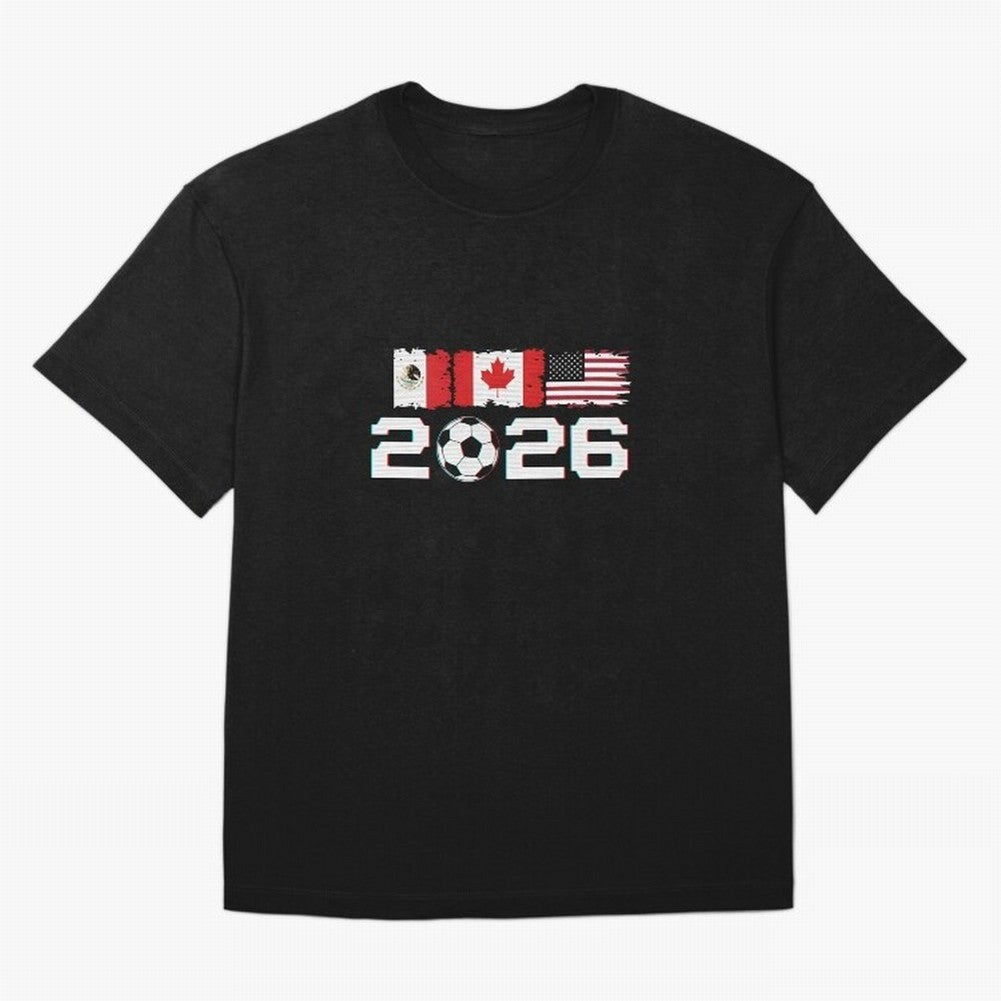 Glitched United 2026 Cup - North America Emblem Part 2 T-Shirt_82924673 Classic T-Shirt Keep Football History Alive during FIFA World Cup 2026 Spirit, Built around France, Messi and Cristiano Ronaldo, Goal Celebration Energy, Supporter Heritage,