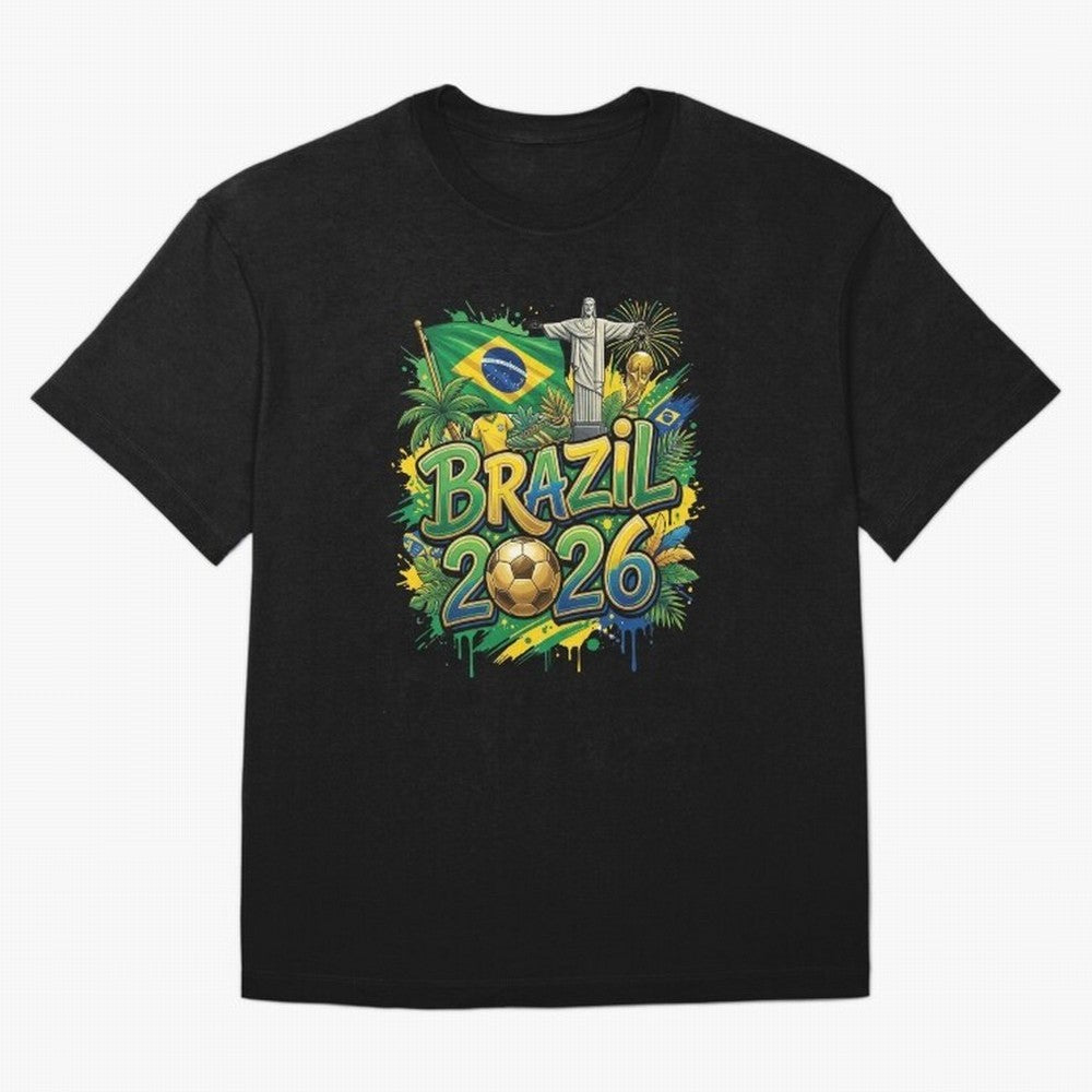 Brazil World Cup 2026 Football Legacy Classic T-Shirt Spotlight FIFA World Cup 2026 Group Stage Highlighting Cristiano Ronaldo, England Energy, Classic Soccer Heritage, Championship Pressure, Fan Loyalty and International Pride; Ideal for