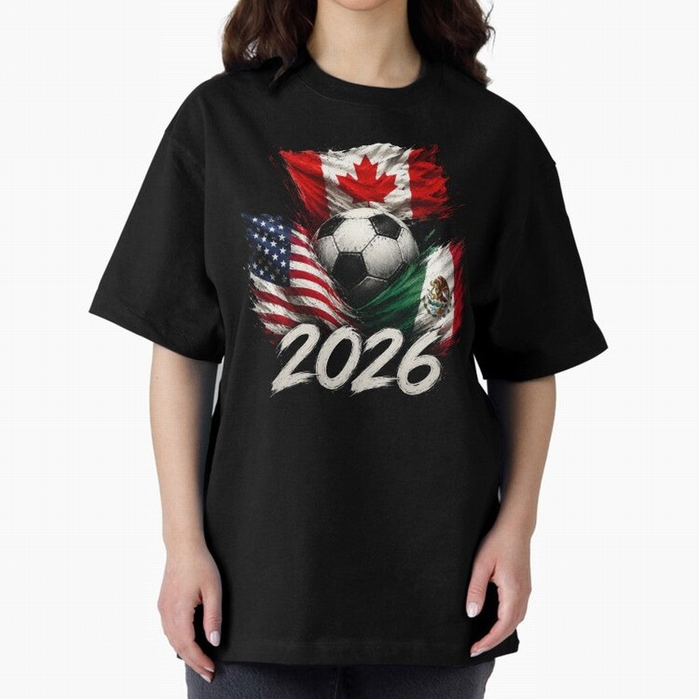 Soccer 2026 USA Canada Mexico ¨C World Football Flags Design Classic T-Shirt Treasure the FIFA World Cup 2026 USA Canada Mexico Journey through Messi, CR7 and Mbappe Highlights, Spain and Netherlands Pride, Champion Mindset, Group Stage Buzz,