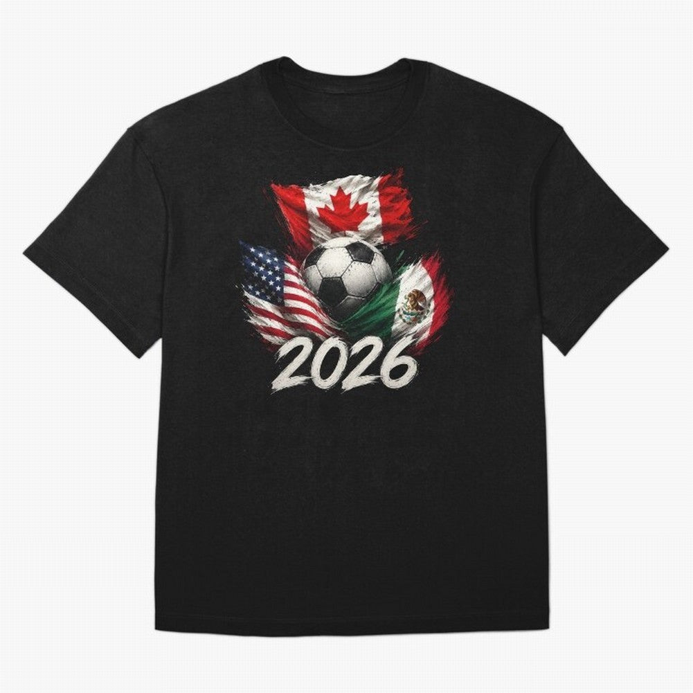 Soccer 2026 USA Canada Mexico ¨C World Football Flags Design Classic T-Shirt Treasure the FIFA World Cup 2026 USA Canada Mexico Journey through Messi, CR7 and Mbappe Highlights, Spain and Netherlands Pride, Champion Mindset, Group Stage Buzz,
