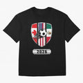 North United America Shield 2026 Cup Classic T-Shirt Cheer through Every Moment of FIFA World Cup 2026 Group Stage for Fans of Messi and France and Portugal, Bringing Vintage Soccer Flavor, Modern Football Stars, National Flags and Final Night