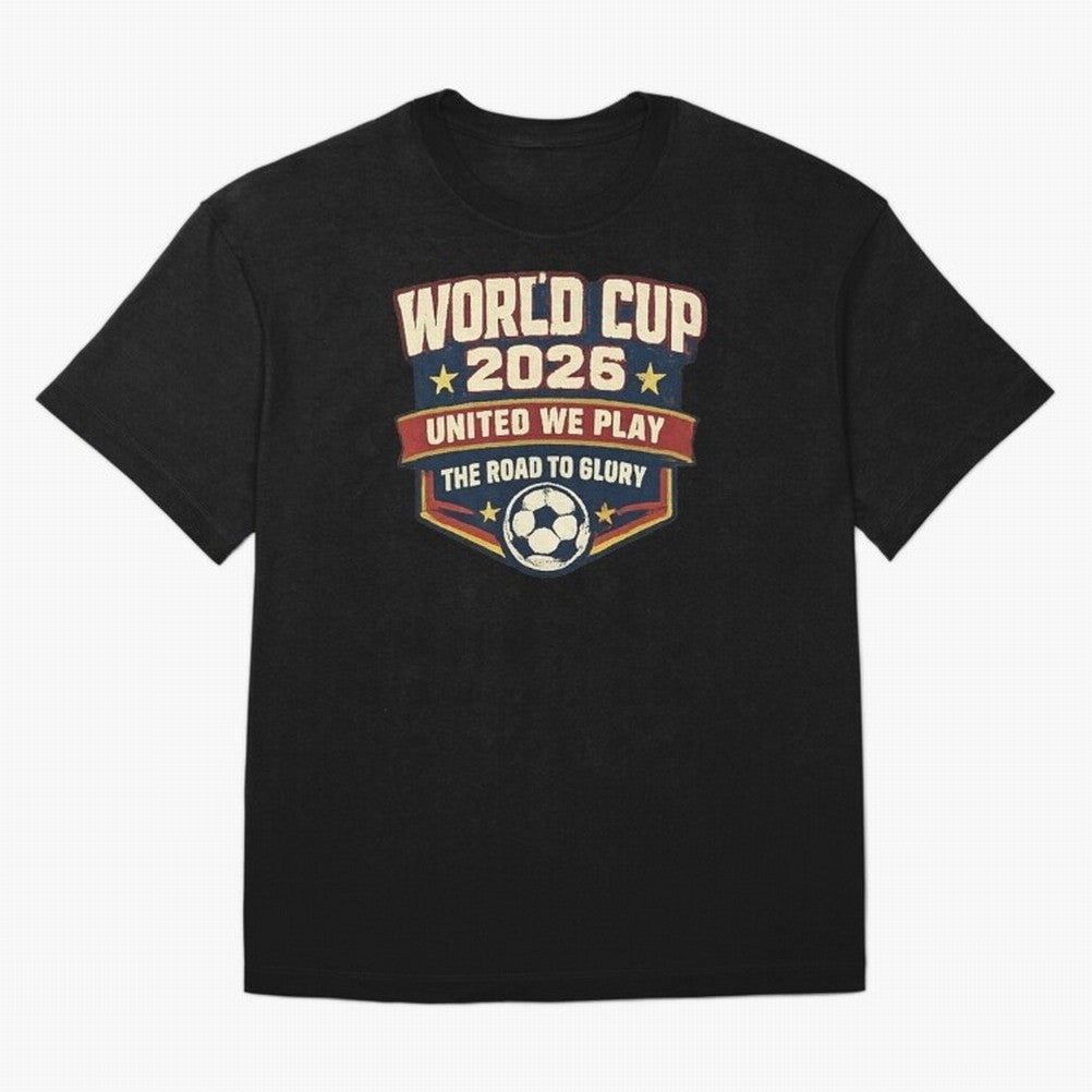 World Cup 2026 United We Play Vintage Soccer Football Fan Design Classic T-Shirt Capture FIFA World Cup 2026 USA Canada Mexico Highlighting Haaland and Mbappe, Portugal Energy, Supporter Pride, Iconic Celebrations, Legendary Names and Global Match