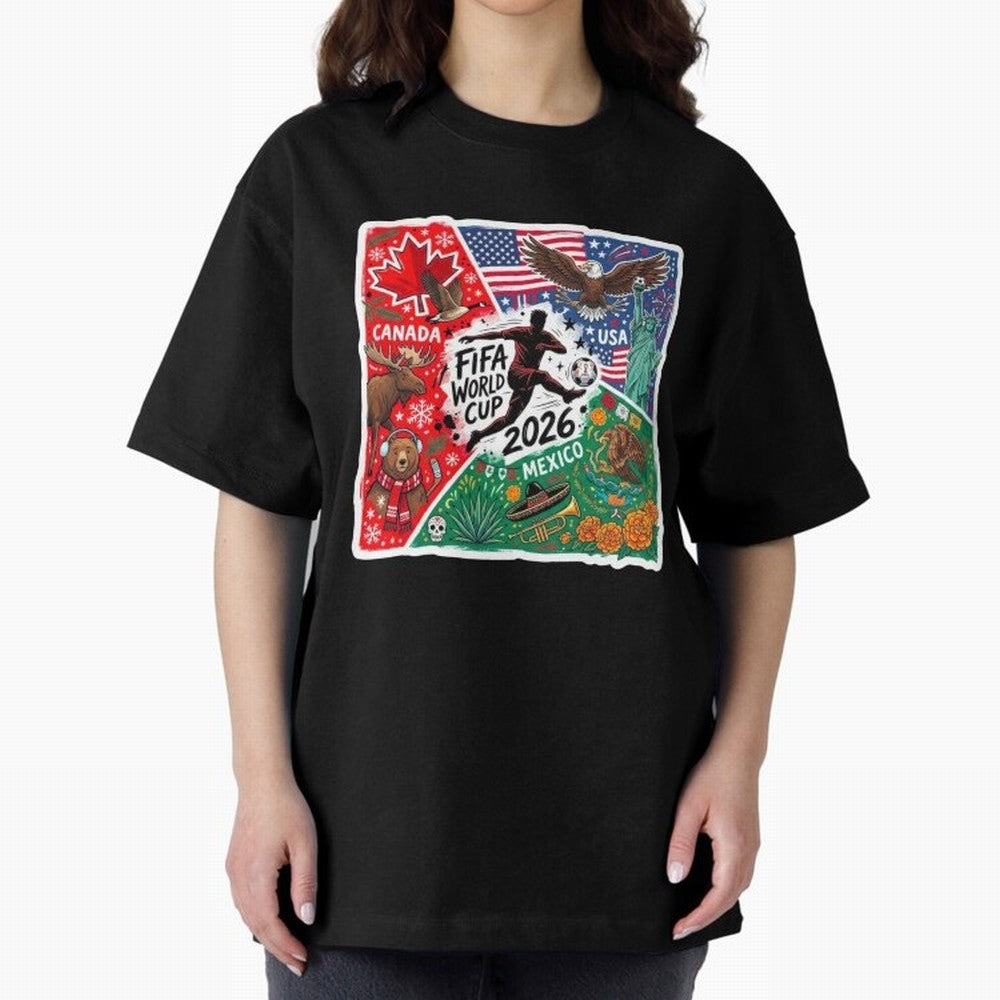 FIFA World Cup 2026 USA Canada Mexico ¨C Patriotic Football Collage Design Classic T-Shirt Refresh Match Day Hype around FIFA World Cup 2026 Group Stage, CR7 and Messi, Spain and Netherlands, Champion Mindset, Group Stage Buzz, Knockout Tension and