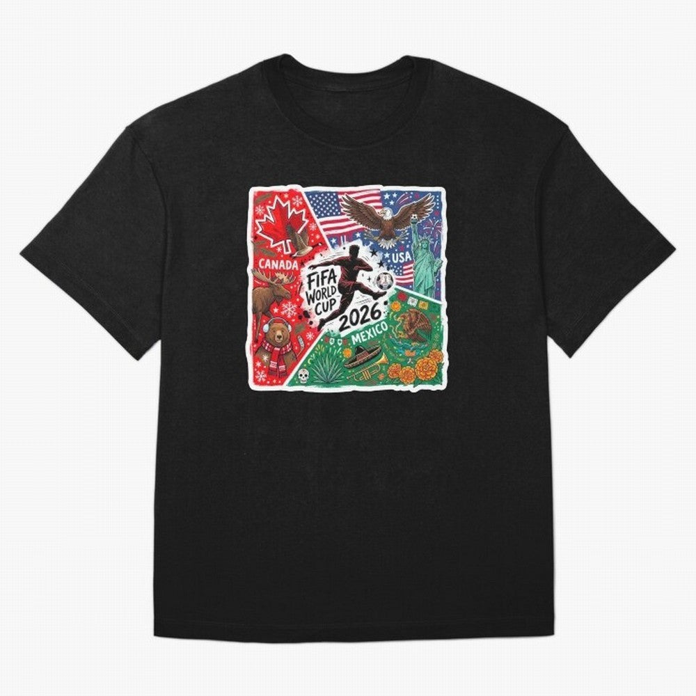 FIFA World Cup 2026 USA Canada Mexico ¨C Patriotic Football Collage Design Classic T-Shirt Refresh Match Day Hype around FIFA World Cup 2026 Group Stage, CR7 and Messi, Spain and Netherlands, Champion Mindset, Group Stage Buzz, Knockout Tension and
