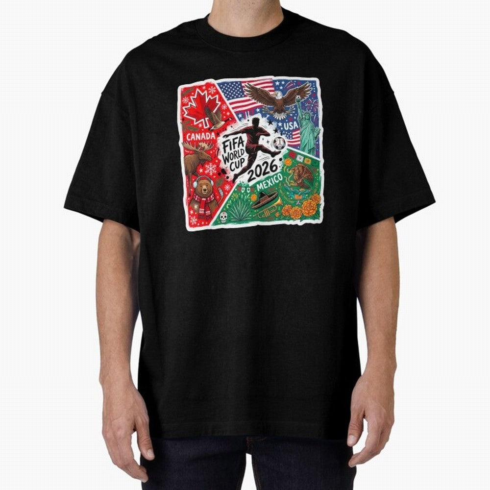 FIFA World Cup 2026 USA Canada Mexico ¨C Patriotic Football Collage Design Classic T-Shirt Refresh Match Day Hype around FIFA World Cup 2026 Group Stage, CR7 and Messi, Spain and Netherlands, Champion Mindset, Group Stage Buzz, Knockout Tension and