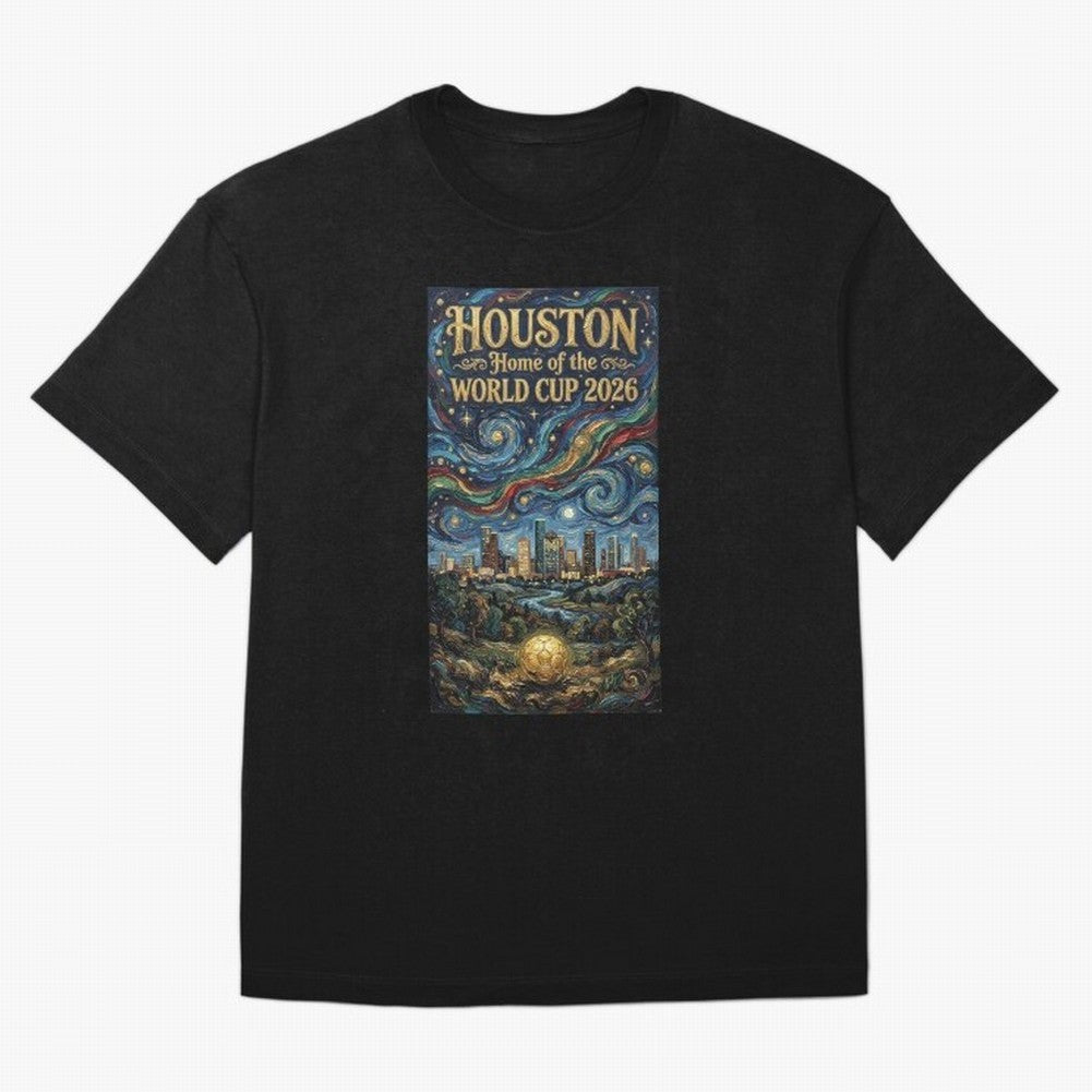Houston Starry Night Skyline World Cup 2026 Soccer Poster ¡ª Van Gogh Fine Art Print Classic T-Shirt Bring the FIFA World Cup 2026 USA Canada Mexico Journey through Cristiano Ronaldo Highlights, Brazil, Portugal and Argentina Pride, Stadium