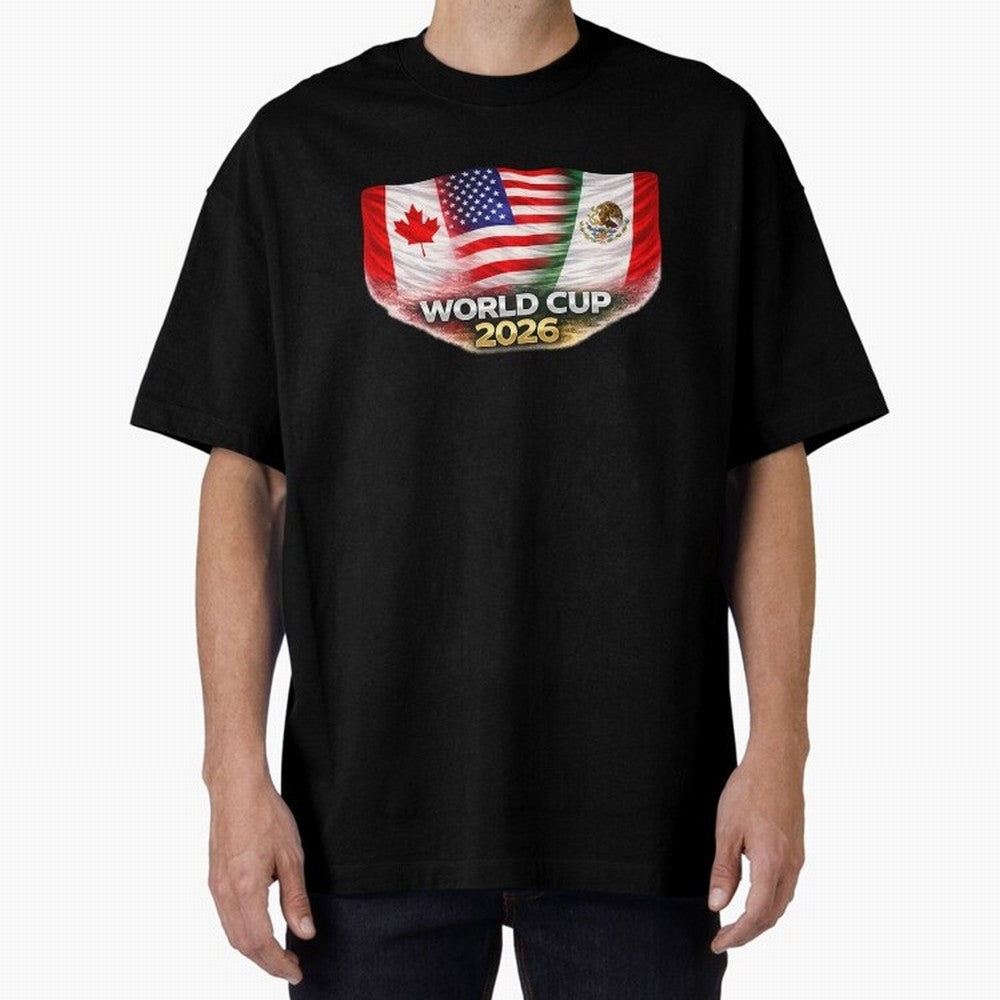 World Cup 2026 North America Flags Design ¨C USA Canada Mexico Soccer Fan Graphic Classic T-Shirt Bring Match Day Fire to the FIFA World Cup 2026 Journey through Neymar Highlights, Argentina and Brazil Pride, Stadium Memories, Football Loyalty,