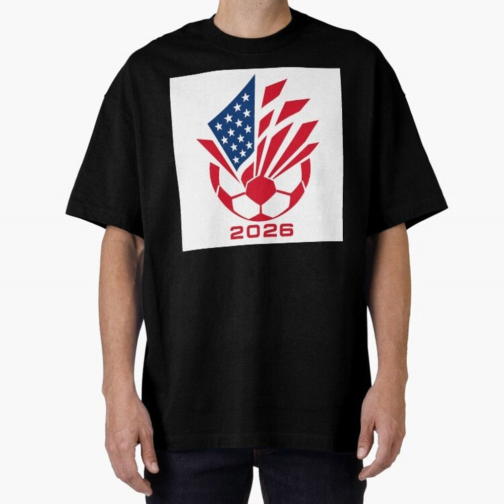 American Soccer 2026 Flag Burst Emblem Classic T-Shirt Bring World Football Passion into FIFA World Cup 2026 USA Canada Mexico for Fans of Neymar and Netherlands, Bringing Sports Nostalgia, International Competition, Famous Players and
