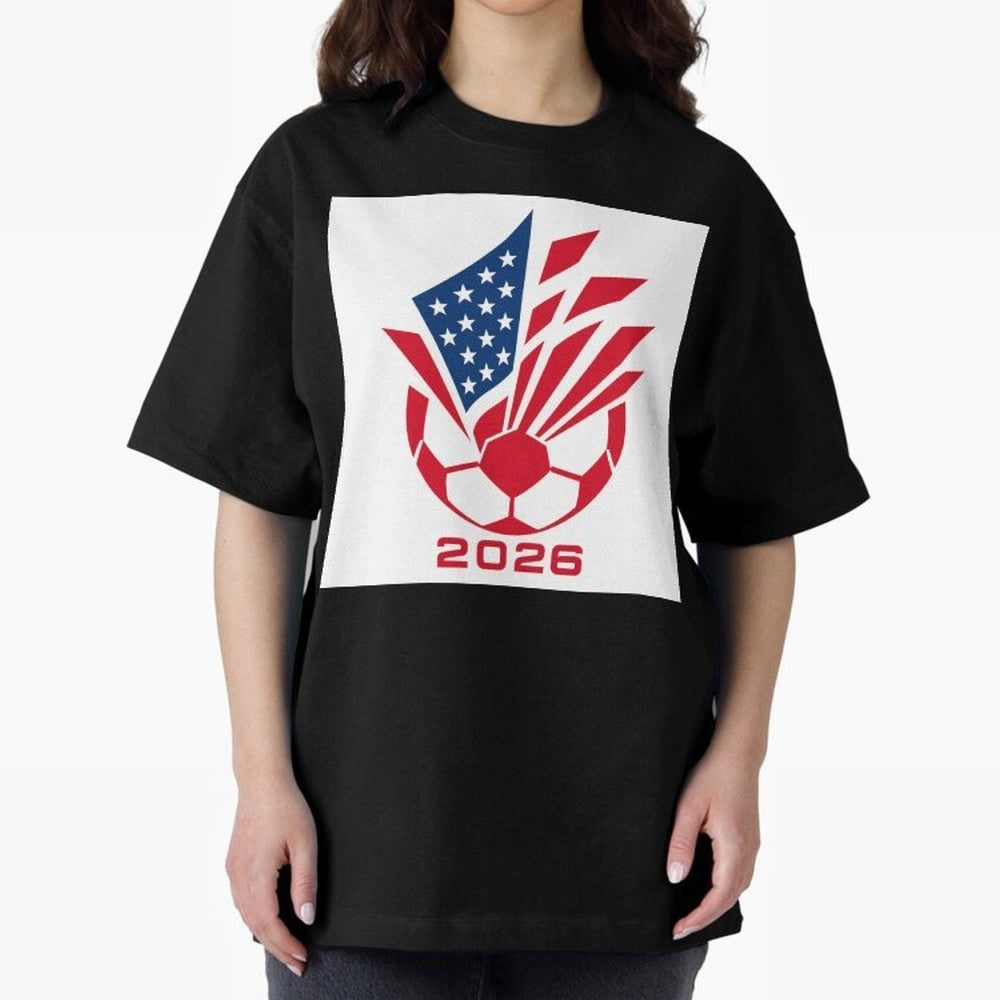 American Soccer 2026 Flag Burst Emblem Classic T-Shirt Bring World Football Passion into FIFA World Cup 2026 USA Canada Mexico for Fans of Neymar and Netherlands, Bringing Sports Nostalgia, International Competition, Famous Players and