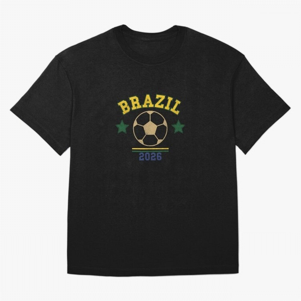 Brazil 2026 ¡ª Vintage Soccer Tee Classic T-Shirt Celebrate the Next Chapter of FIFA World Cup 2026 USA Canada Mexico with Neymar, France and Portugal Energy, Champion Mindset, Group Stage Buzz, Knockout Tension and Passionate Fan Culture; Made for