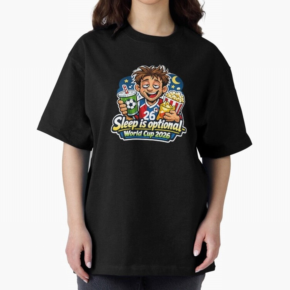 Sleep Is Optional ¨C World Cup 2026 Funny Soccer Fan Night Design Classic T-Shirt Live the Energy of Match Day Hype around FIFA World Cup 2026 Group Stage, Messi, CR7 and Mbappe, Spain, Champion Mindset, Group Stage Buzz, Knockout Tension and