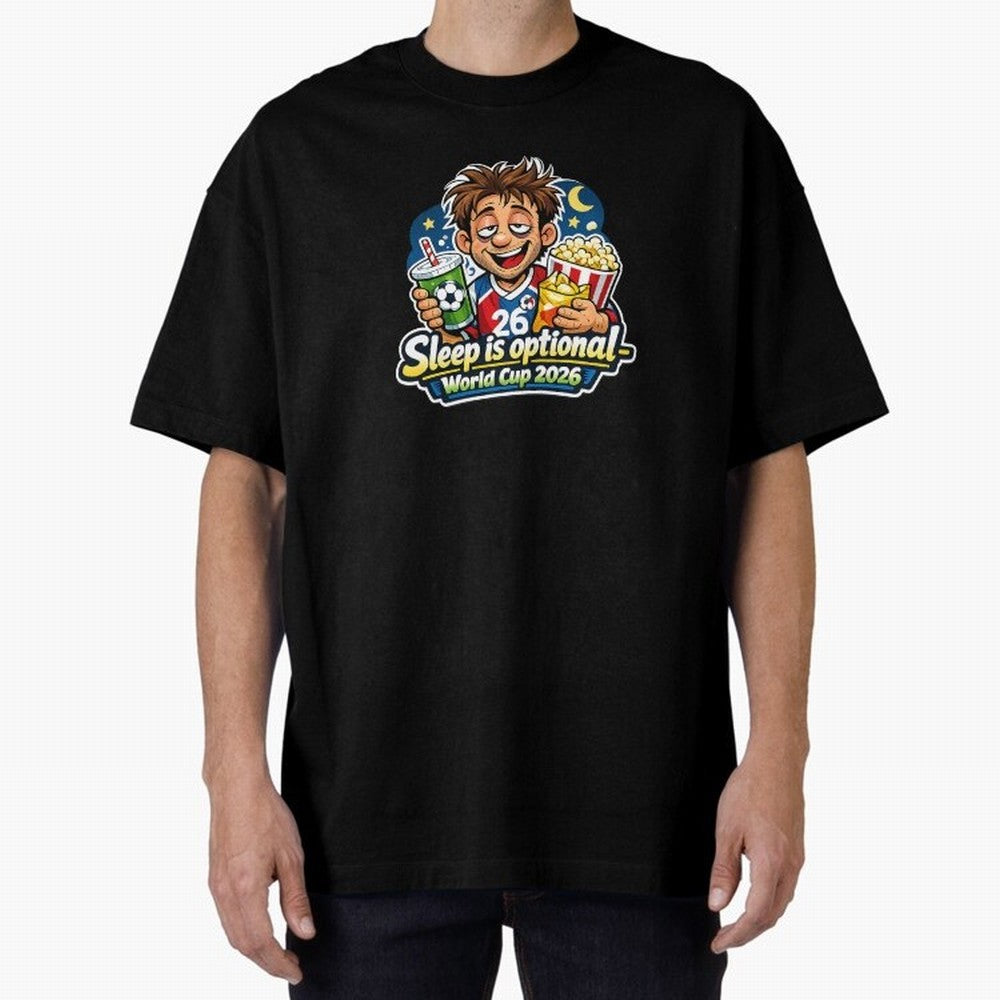 Sleep Is Optional ¨C World Cup 2026 Funny Soccer Fan Night Design Classic T-Shirt Live the Energy of Match Day Hype around FIFA World Cup 2026 Group Stage, Messi, CR7 and Mbappe, Spain, Champion Mindset, Group Stage Buzz, Knockout Tension and