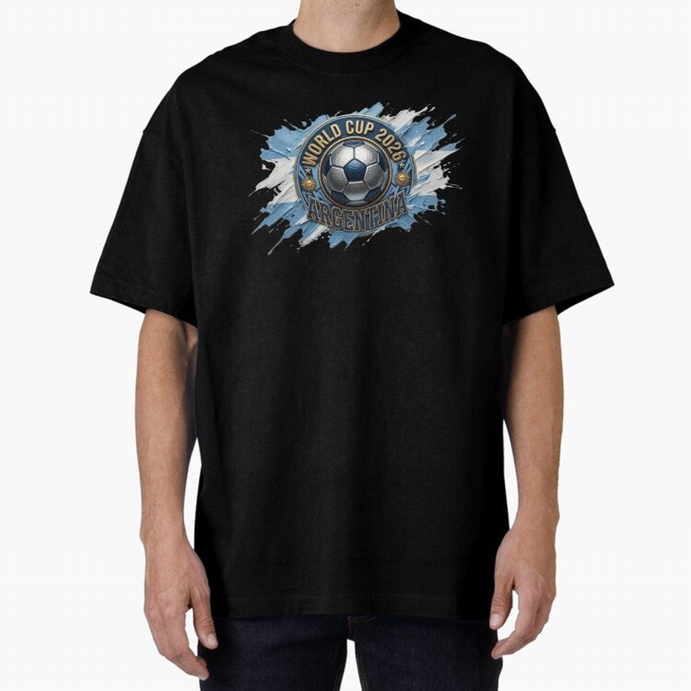 World Cup 2026 Argentina Soccer Ball Paint Splash Classic T-Shirt Support Your Favorite Stars during FIFA World Cup 2026 for Fans of Messi and Cristiano Ronaldo and Brazil, Portugal and Argentina, Bringing Goal Celebration Energy, Supporter