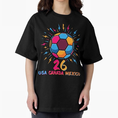 2026 Colorful Soccer Ball USA Canada Mexico 26 Classic T-Shirt Celebrate Fan Culture around FIFA World Cup 2026 USA Canada Mexico Spirit, Driven by France and Portugal, CR7 and Messi, Tournament Hype, Historic Matchups, Family Viewing Parties and