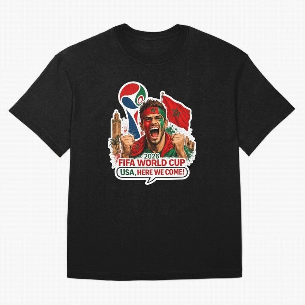 Morocco 2026 World Cup Fan Classic T-Shirt Live the Energy of the FIFA World Cup 2026 USA Canada Mexico Journey through Messi, Neymar and Mbappe Highlights, England, France and Netherlands Pride, Supporter Pride, Iconic Celebrations, Legendary