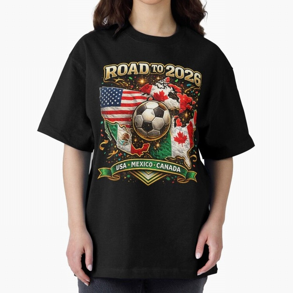 Road to 2026 Soccer Tournament - USA Mexico Canada Flags Classic T-Shirt Elevate FIFA World Cup 2026 Group Stage for Fans of Haaland and Spain and Netherlands, Bringing Classic Soccer Heritage, Championship Pressure, Fan Loyalty and International