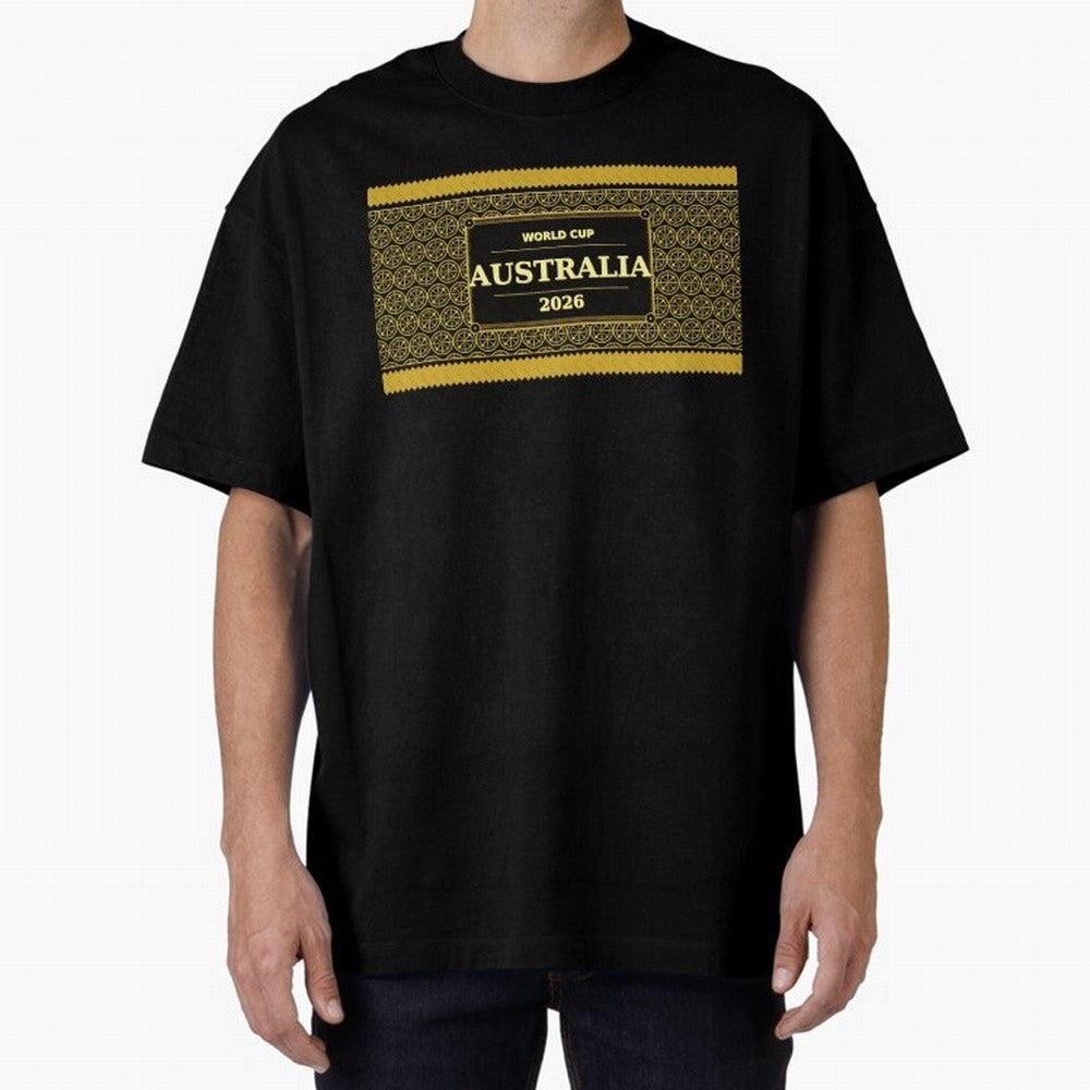 Australia Football Fan 2026 Black Gold Luxury Wrap ¡ª Socceroos Soccer Fan Classic T-Shirt Feel the Trophy Chase of the FIFA World Cup 2026 USA Canada Mexico Journey through Mbappe and Neymar Highlights, France Pride, Football Festival Excitement,