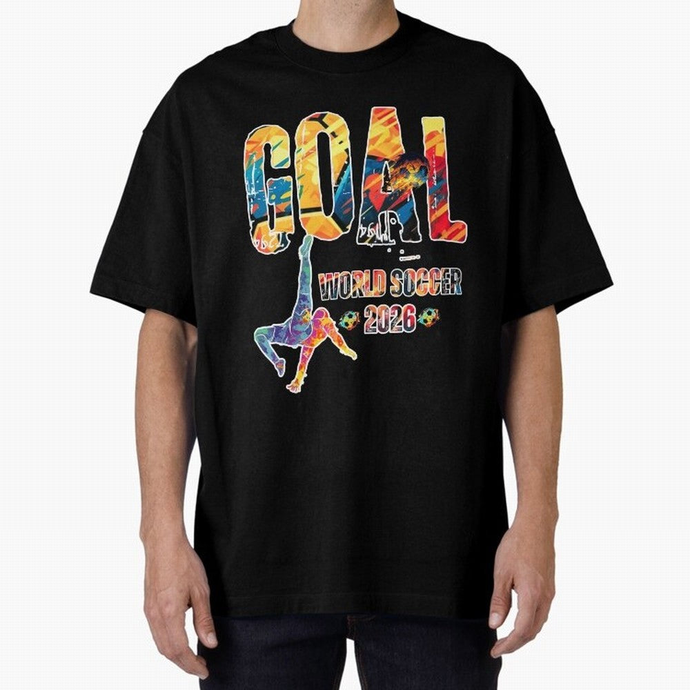 Goal World Soccer Championship 2026 Classic T-Shirt Bring a Vintage Feel to Global Football Passion for FIFA World Cup 2026 Group Stage, Driven by Mbappe and Neymar, Argentina and Brazil, Championship Spirit, Famous Goals, Roaring Crowds and