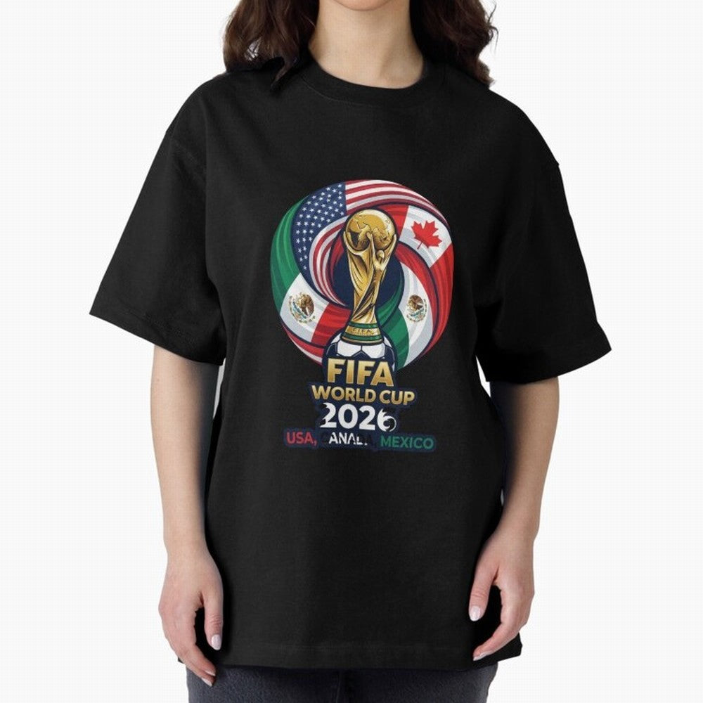 Glossy Host Nations Trophy Shield Classic T-Shirt Bring World Football Passion into FIFA World Cup 2026 USA Canada Mexico Spirit, Filled with Portugal, Spain and Germany, Messi, CR7 and Mbappe, Tournament Hype, Historic Matchups, Family Viewing