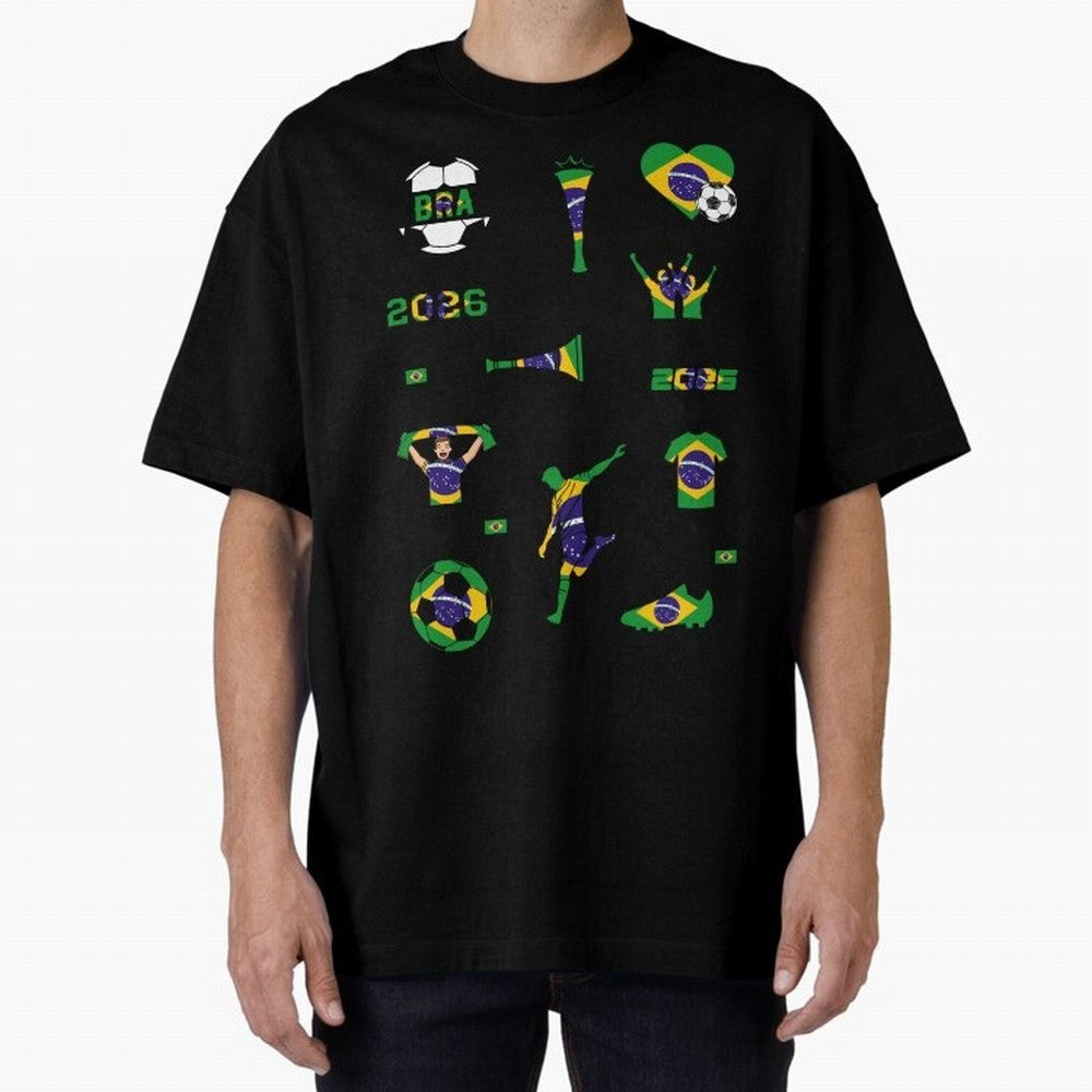 Brazil 2026 Soccer Collection Classic T-Shirt Refresh the FIFA World Cup 2026 Group Stage Journey through Neymar, Haaland and Cristiano Ronaldo Highlights, Argentina, France and Brazil Pride, Match Day Excitement, Supporter Culture, Golden Goals