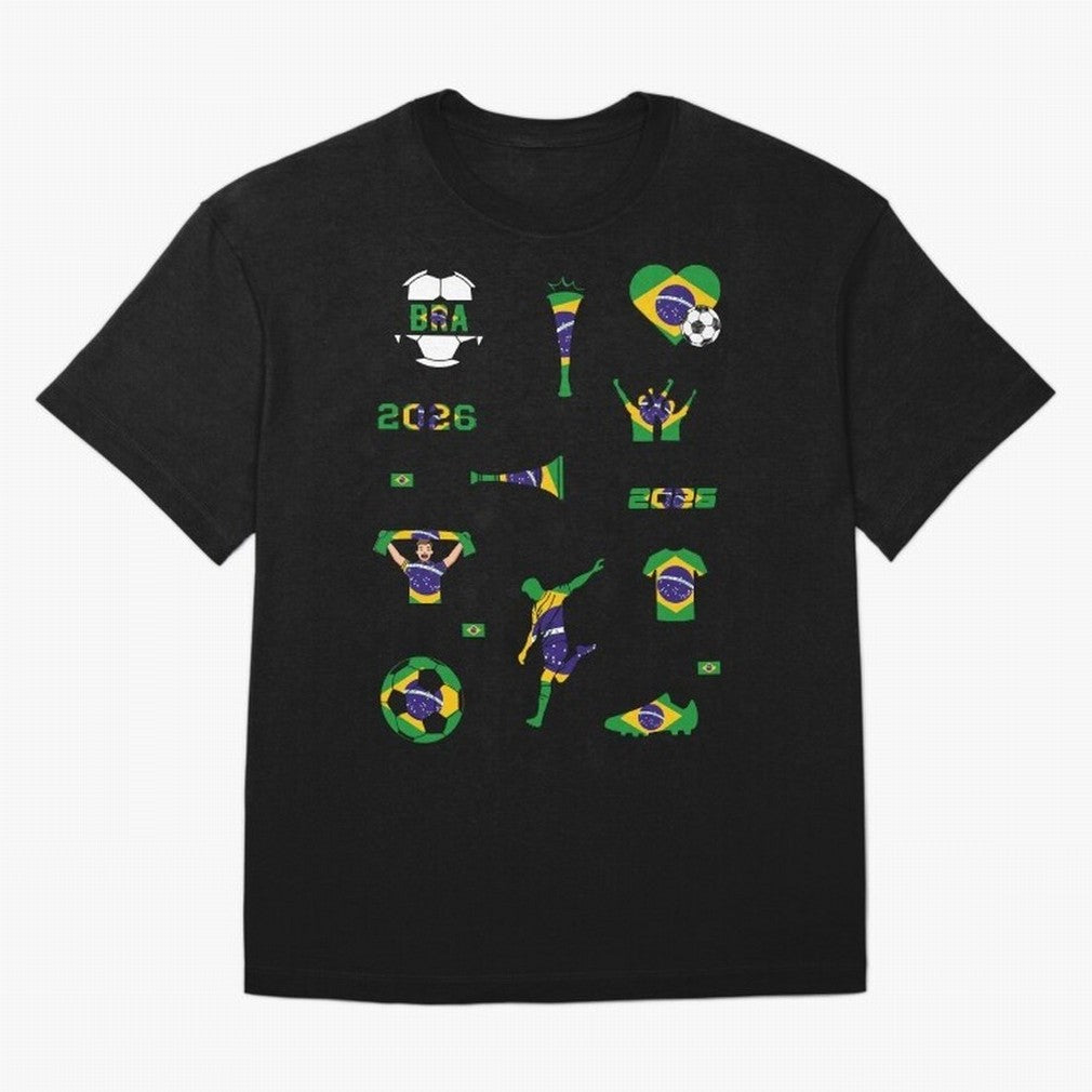 Brazil 2026 Soccer Collection Classic T-Shirt Refresh the FIFA World Cup 2026 Group Stage Journey through Neymar, Haaland and Cristiano Ronaldo Highlights, Argentina, France and Brazil Pride, Match Day Excitement, Supporter Culture, Golden Goals