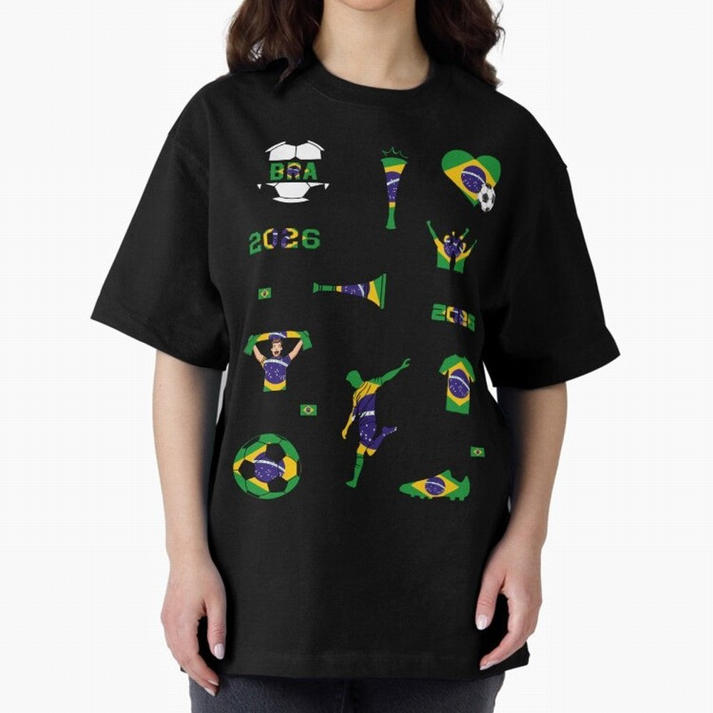 Brazil 2026 Soccer Collection Classic T-Shirt Refresh the FIFA World Cup 2026 Group Stage Journey through Neymar, Haaland and Cristiano Ronaldo Highlights, Argentina, France and Brazil Pride, Match Day Excitement, Supporter Culture, Golden Goals