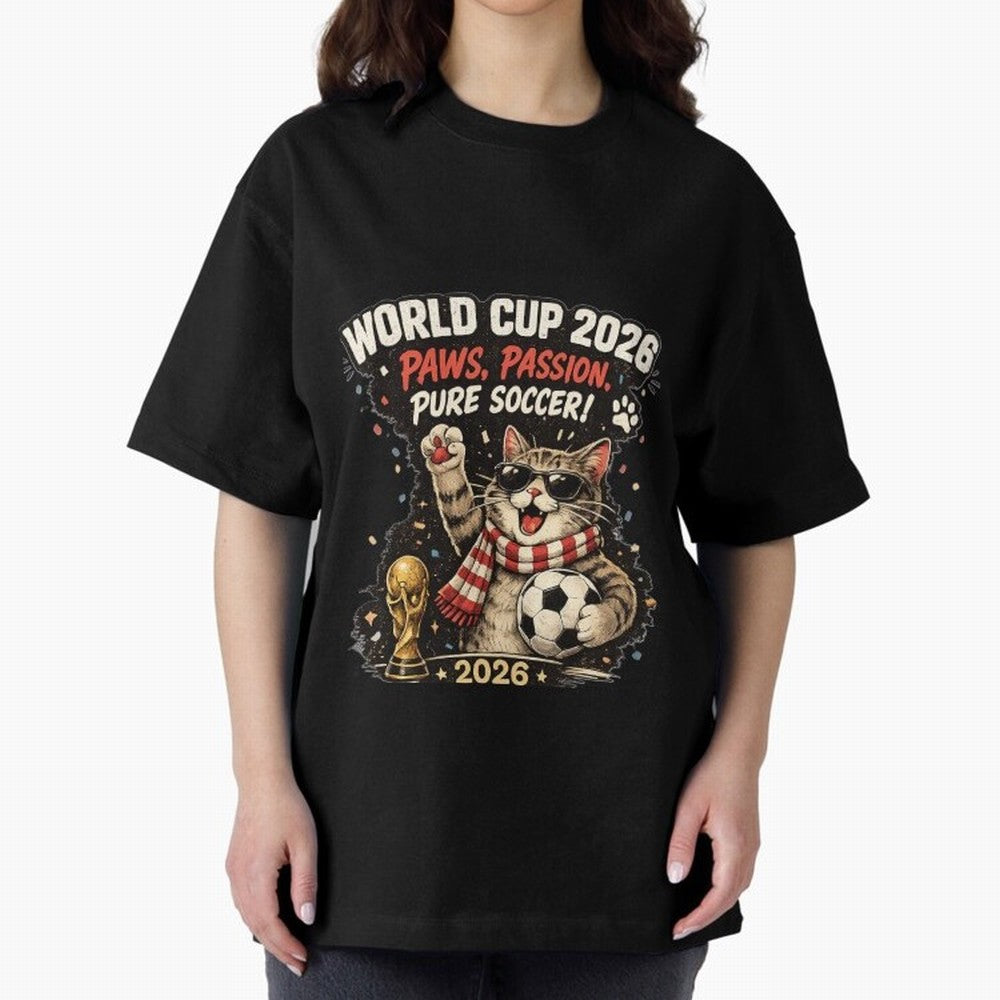 World Cup 2026 Funny Cat Soccer Retro Shirt Classic T-Shirt Turn Up for Global Football Passion for FIFA World Cup 2026 Group Stage, Built around Messi, Neymar and Mbappe, Brazil, Portugal and Argentina, Stadium Memories, Football Loyalty,