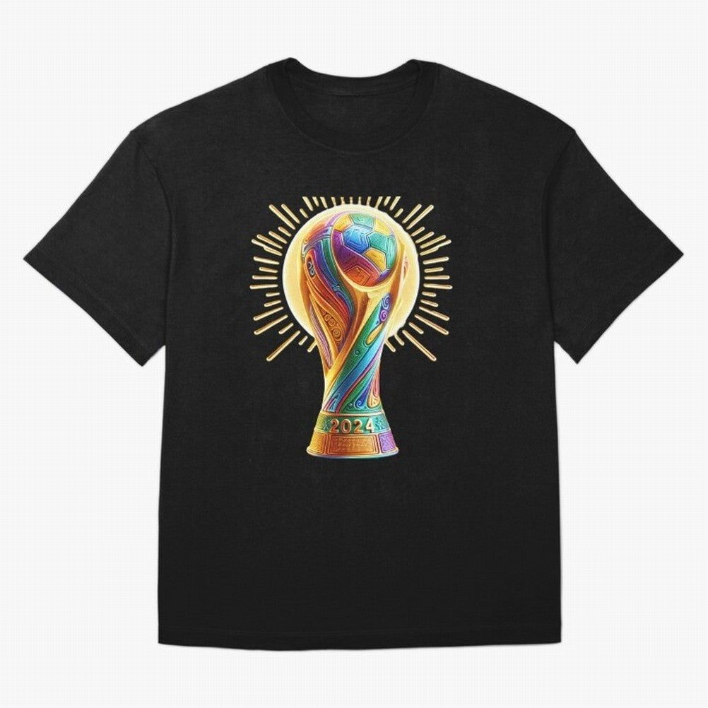 Golden Illuminating Cup Classic T-Shirt Feel International Energy from Global Football Passion for FIFA World Cup 2026 USA Canada Mexico, Made for Messi, Neymar and Mbappe, Argentina, Goal Celebration Energy, Supporter Heritage, Football Icons and