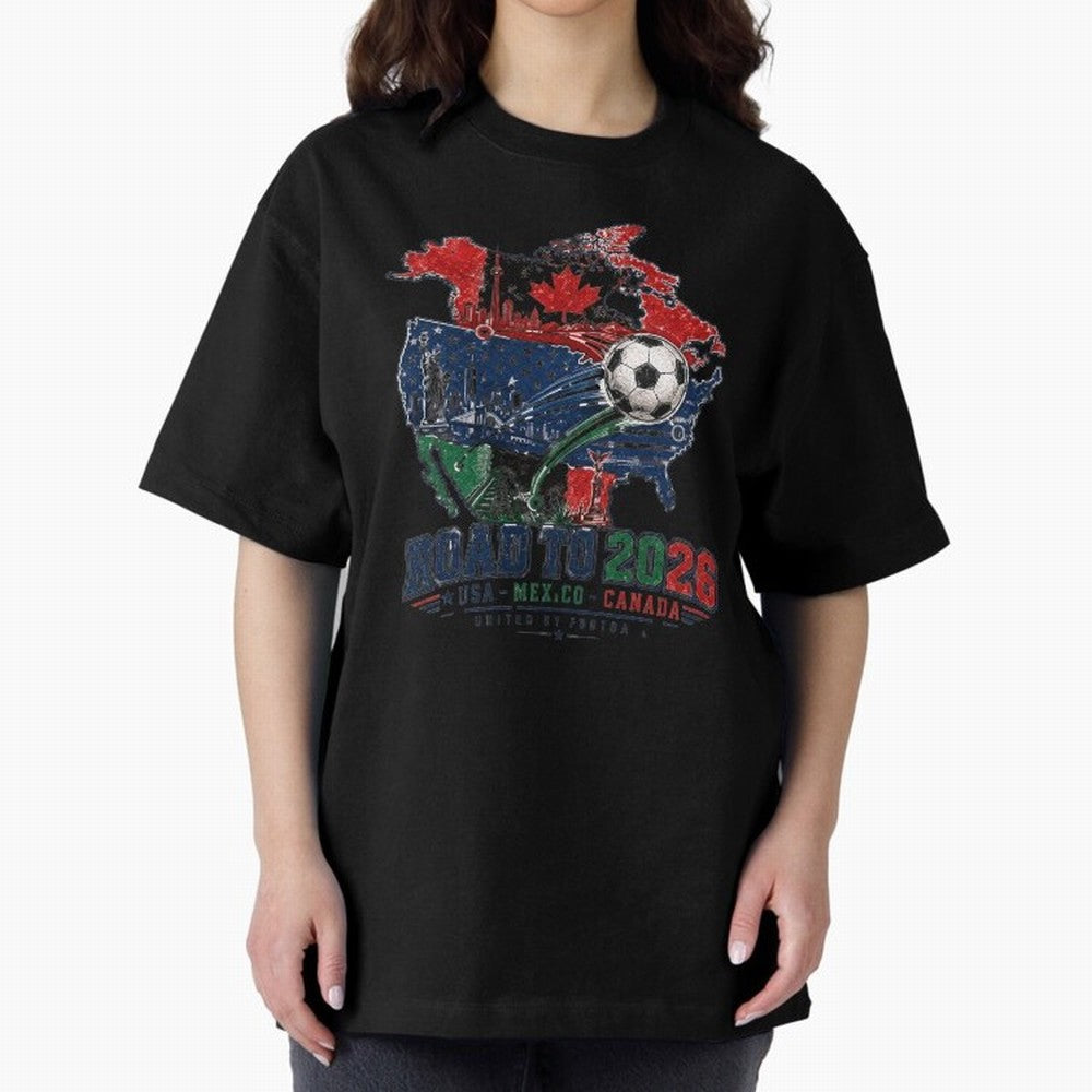 Road to 2026 USA Mexico Canada Soccer Badge Classic T-Shirt Celebrate the Biggest Stage of FIFA World Cup 2026 Group Stage Featuring Cristiano Ronaldo, France and Portugal Energy, Match Day Excitement, Supporter Culture, Golden Goals and Global