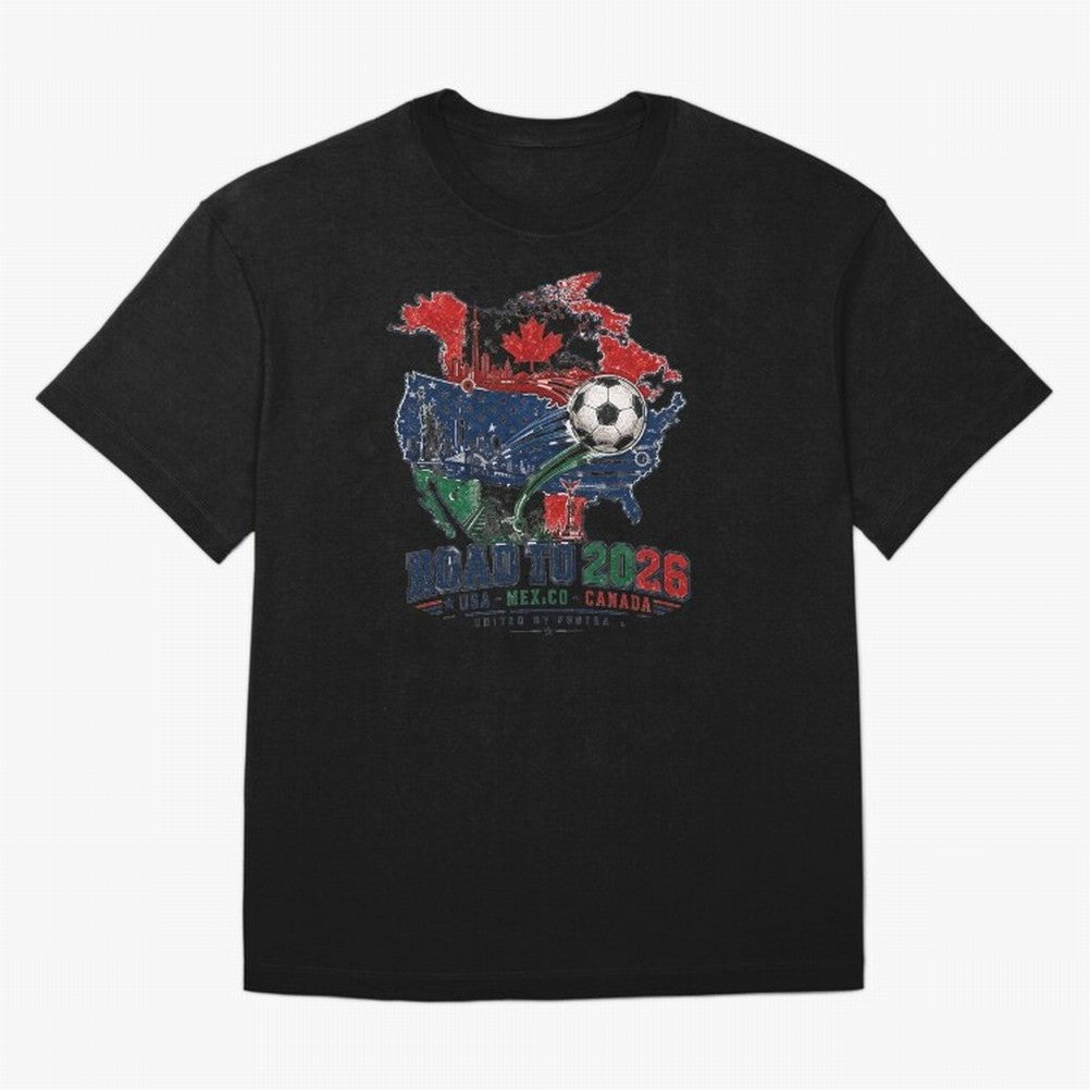Road to 2026 USA Mexico Canada Soccer Badge Classic T-Shirt Celebrate the Biggest Stage of FIFA World Cup 2026 Group Stage Featuring Cristiano Ronaldo, France and Portugal Energy, Match Day Excitement, Supporter Culture, Golden Goals and Global