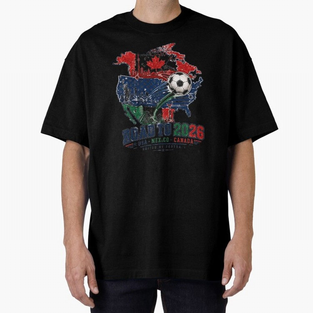Road to 2026 USA Mexico Canada Soccer Badge Classic T-Shirt Celebrate the Biggest Stage of FIFA World Cup 2026 Group Stage Featuring Cristiano Ronaldo, France and Portugal Energy, Match Day Excitement, Supporter Culture, Golden Goals and Global