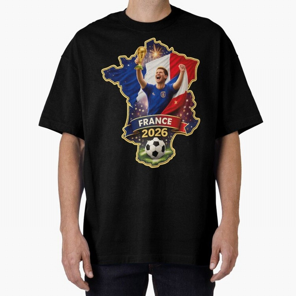 France Map Silhouette 2026 Football Victory Graphic Classic T-Shirt Capture Stadium Memories from FIFA World Cup 2026 Group Stage Celebrating Messi, Neymar and Mbappe, England, France and Netherlands Energy, Champion Mindset, Group Stage Buzz,