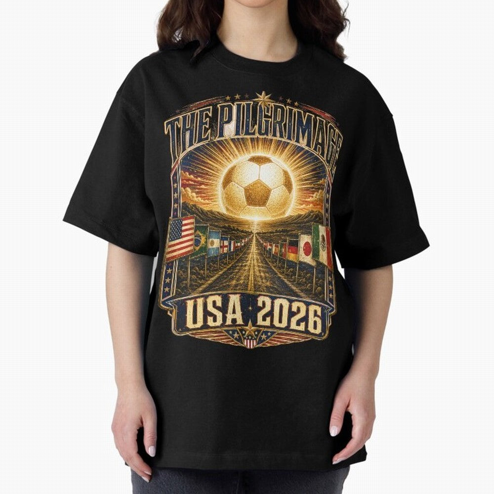 The Pilgrimage World Cup 2026 Soccer T-Shirt Classic T-Shirt Bring Trophy Dreams to Match Day Hype around FIFA World Cup 2026, Messi, Neymar and Mbappe, Germany, Tournament Hype, Historic Matchups, Family Viewing Parties and Global Sports Pride;