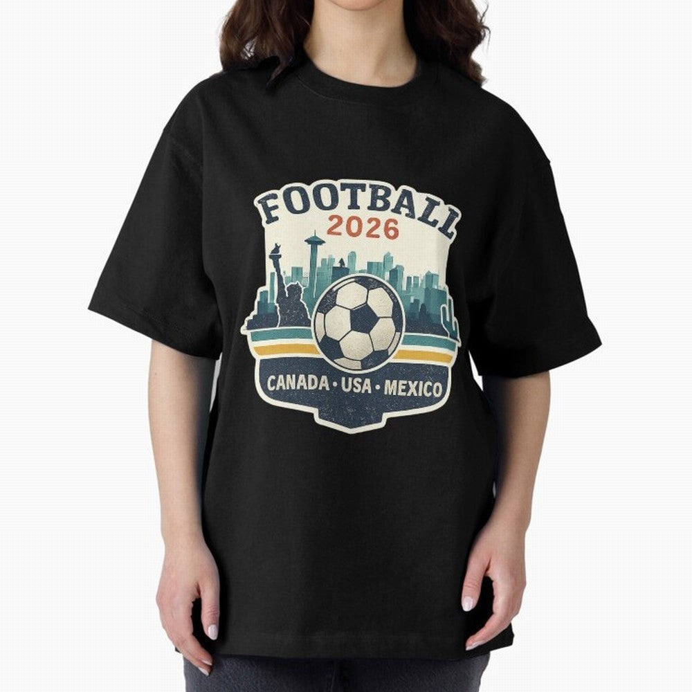 Football 2026 ¨C One World One Goal Classic T-Shirt Share the Excitement of Match Day Hype around FIFA World Cup 2026 Group Stage, Cristiano Ronaldo, Argentina and Brazil, Retro Football Energy, Iconic Rivalries, Trophy Chase Drama and Stadium