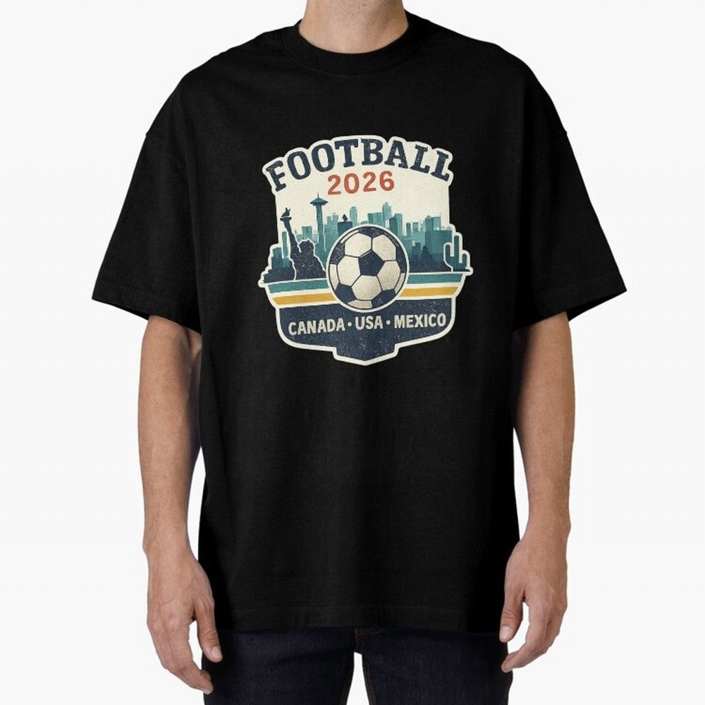 Football 2026 ¨C One World One Goal Classic T-Shirt Share the Excitement of Match Day Hype around FIFA World Cup 2026 Group Stage, Cristiano Ronaldo, Argentina and Brazil, Retro Football Energy, Iconic Rivalries, Trophy Chase Drama and Stadium