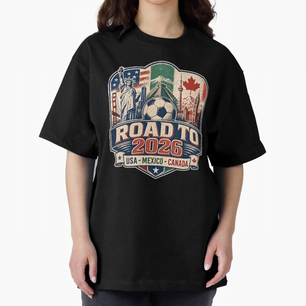 Football 2026 USA Mexico Canada Soccer Championship Fan Art Classic T-Shirt Celebrate Soccer Greatness during Match Day Hype around FIFA World Cup 2026 USA Canada Mexico, Messi, CR7 and Mbappe, Germany, Football History, Final Match Energy, Crowd