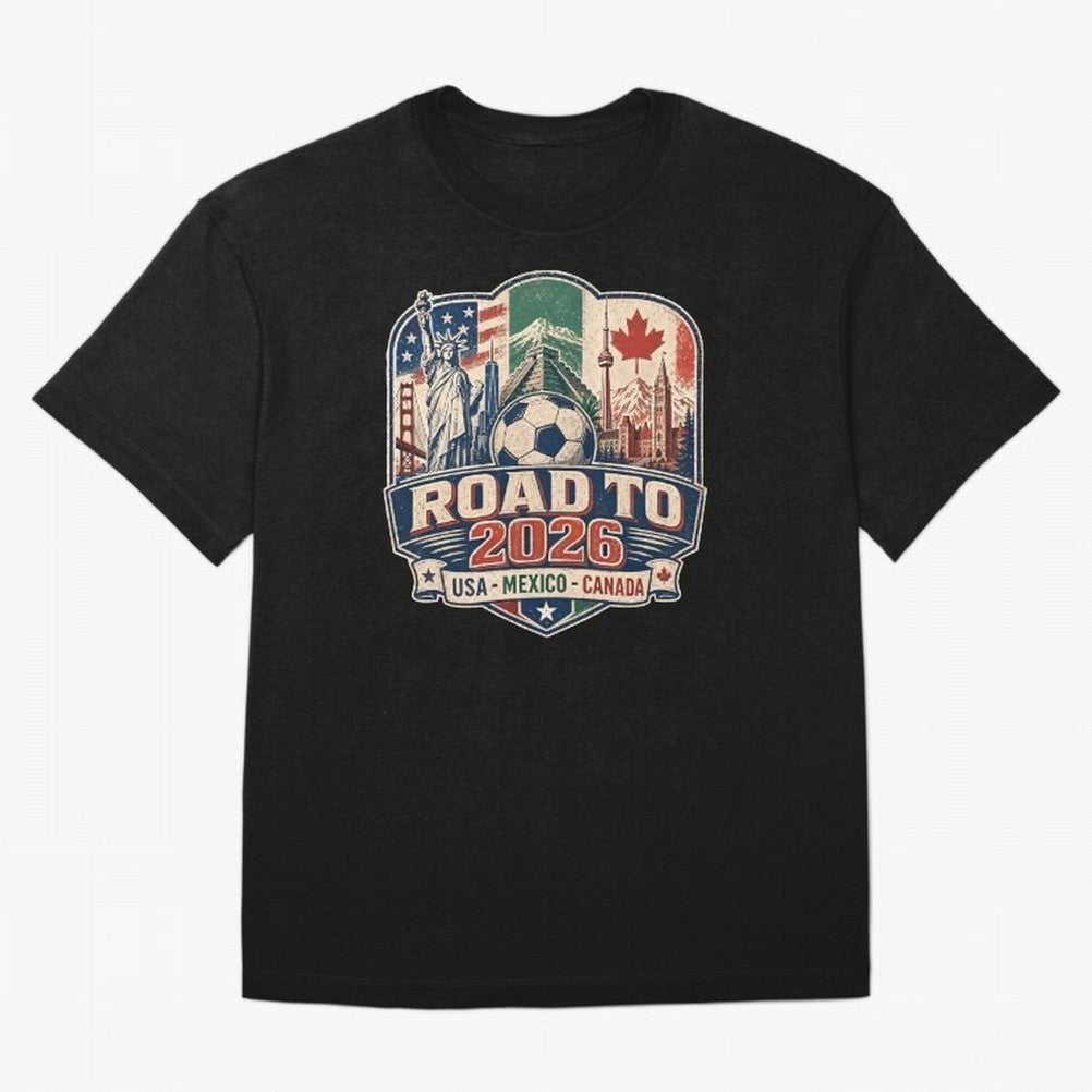 Football 2026 USA Mexico Canada Soccer Championship Fan Art Classic T-Shirt Celebrate Soccer Greatness during Match Day Hype around FIFA World Cup 2026 USA Canada Mexico, Messi, CR7 and Mbappe, Germany, Football History, Final Match Energy, Crowd
